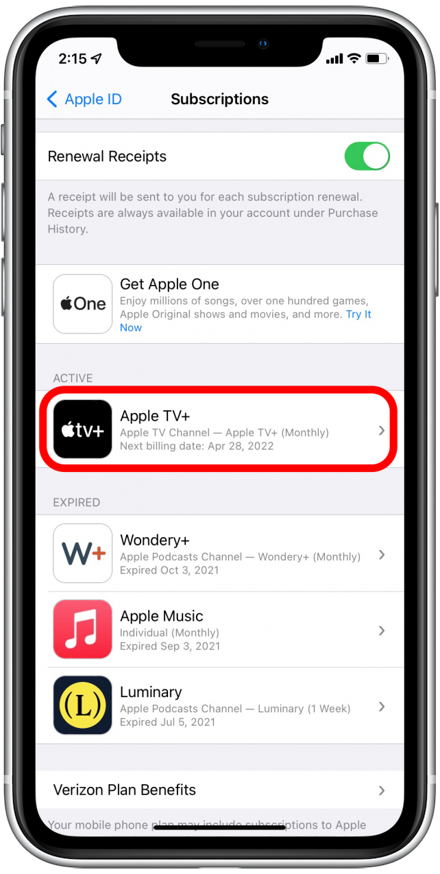 Tap Apple TV+ - how to cancel appletv