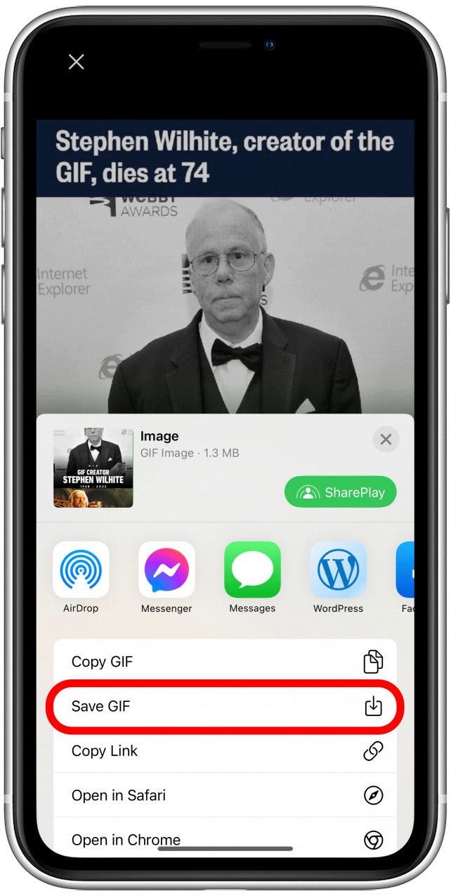 Reddit - how to download gif on iphone