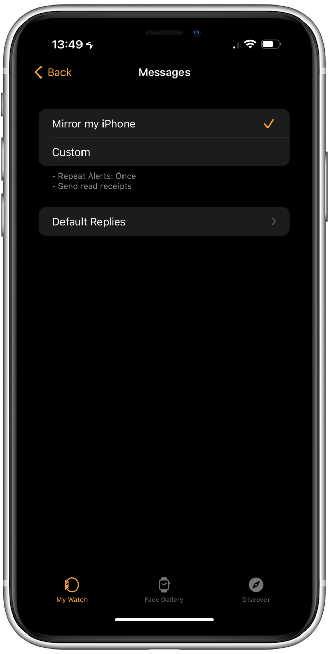 Make sure that Mirror my iPhone is checked.