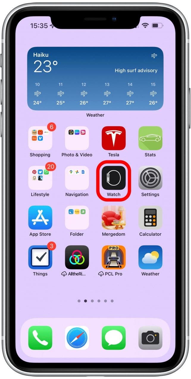 open the Watch app - apple watch won't vibrate