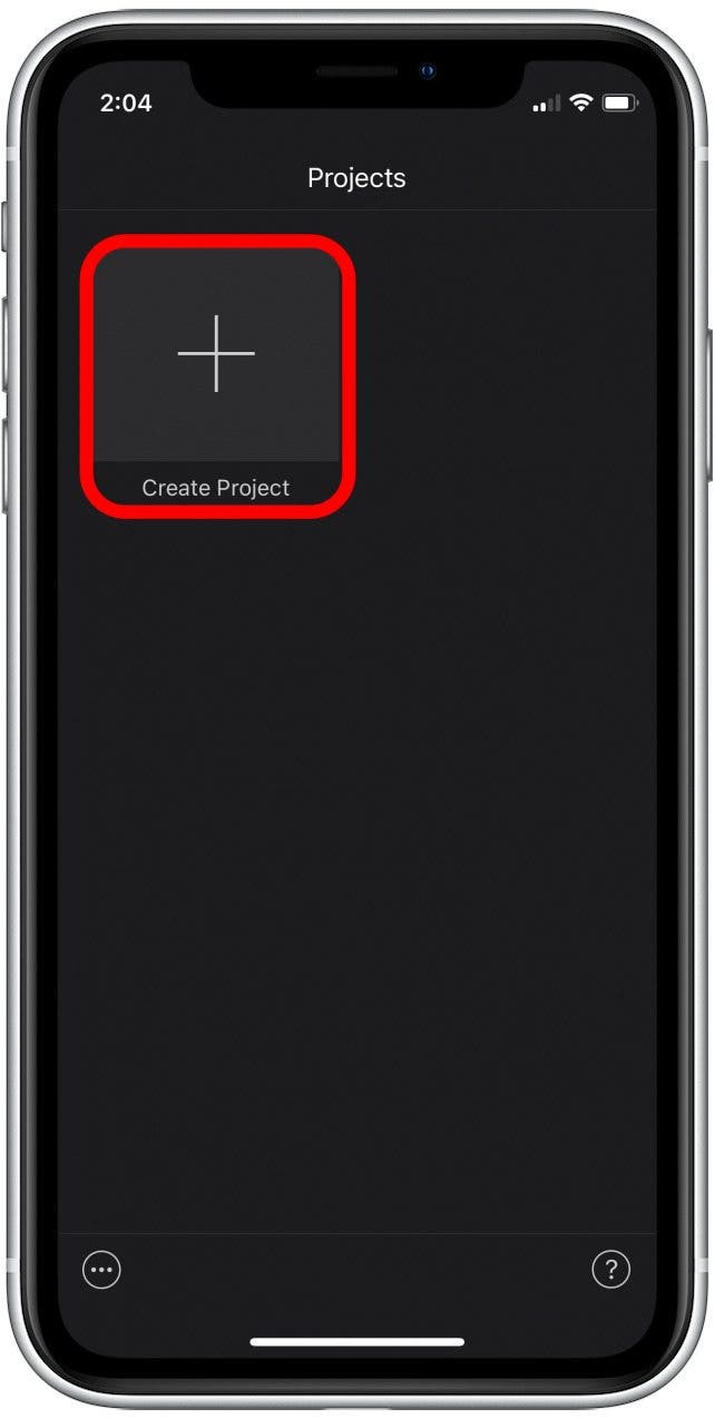 Tap Create Project.