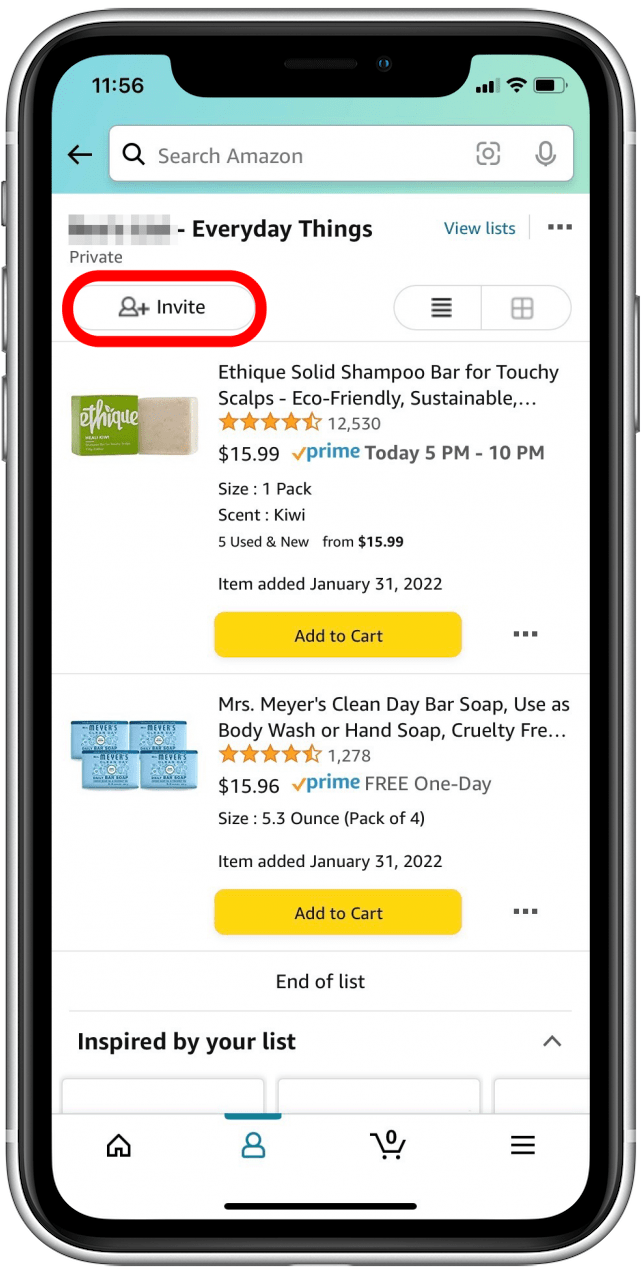 Invite someone to your Amazon wish list 