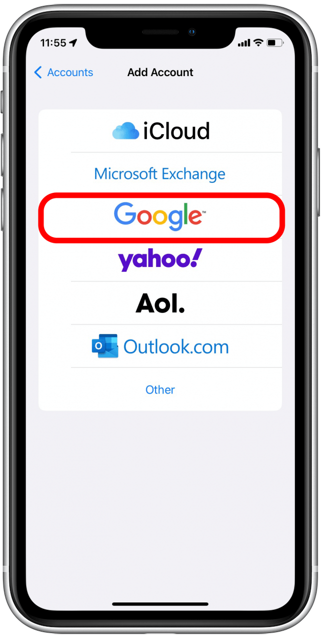 Select email provider