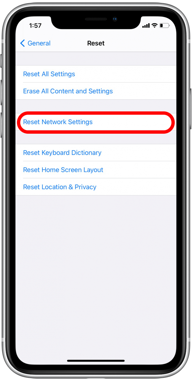 Reset Network Settings