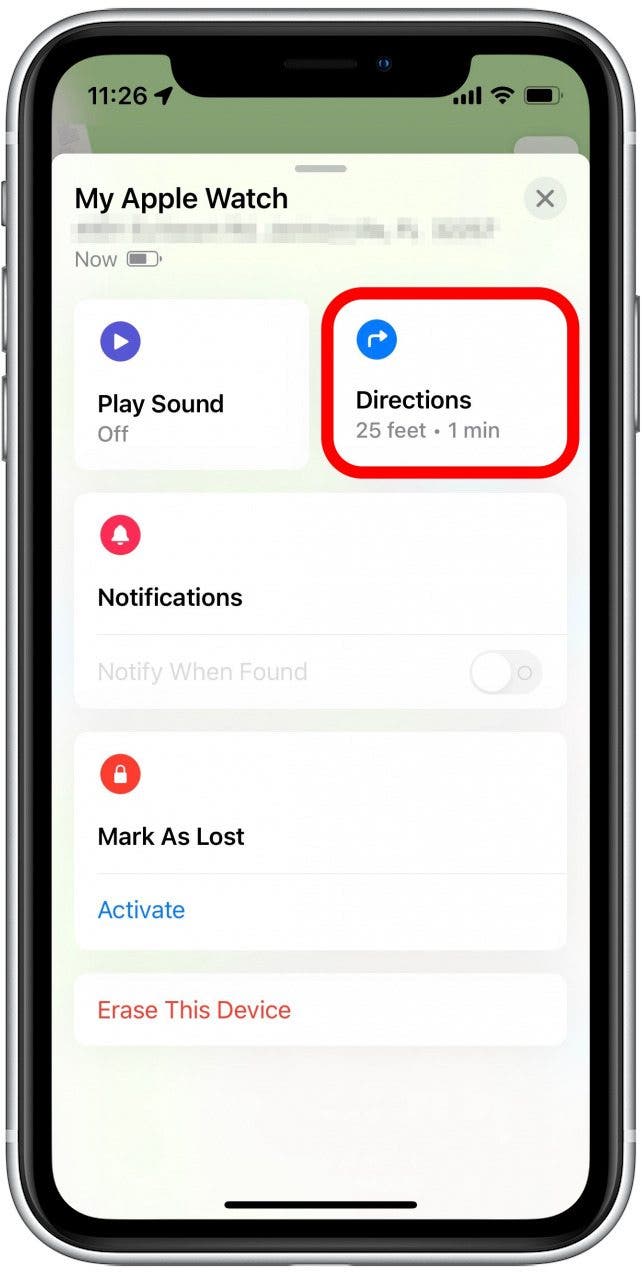 Directions will open Apple Maps and show you the quickest route to your Apple Watch.