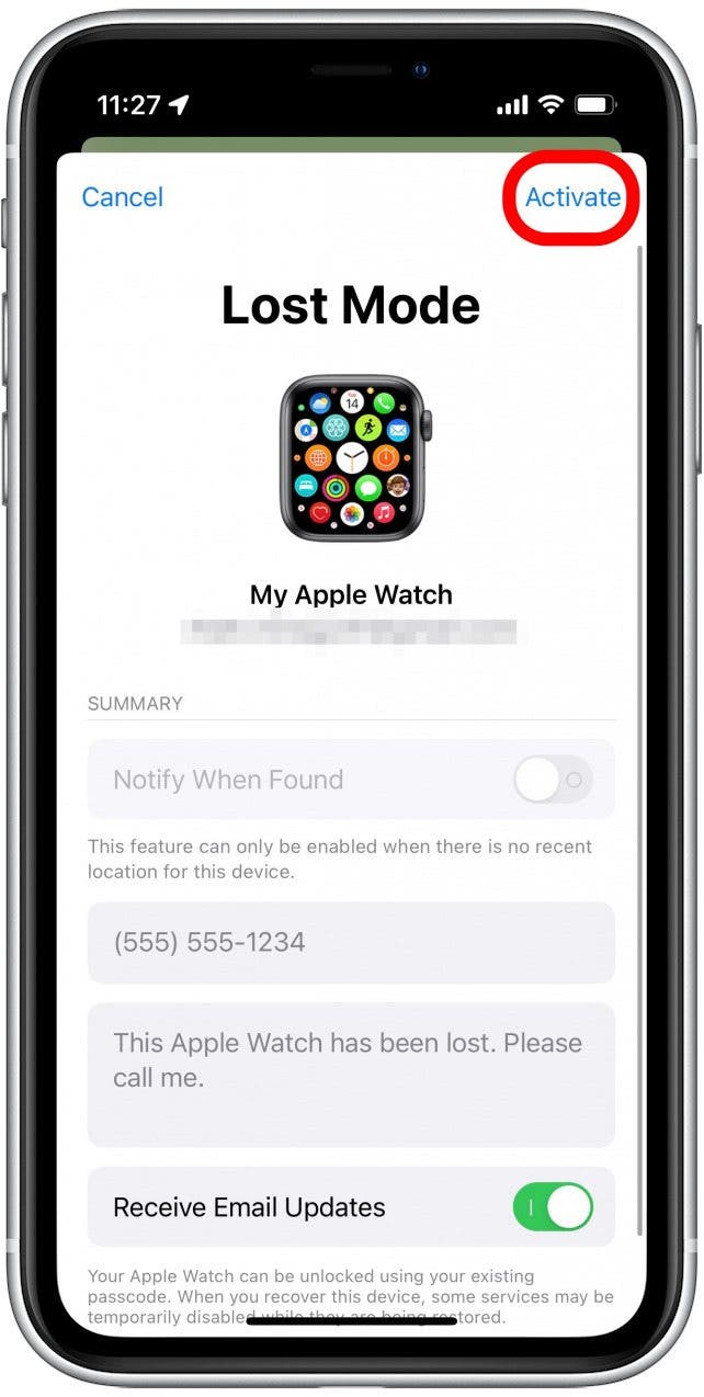 How to activate Lost Mode for Apple Watch
