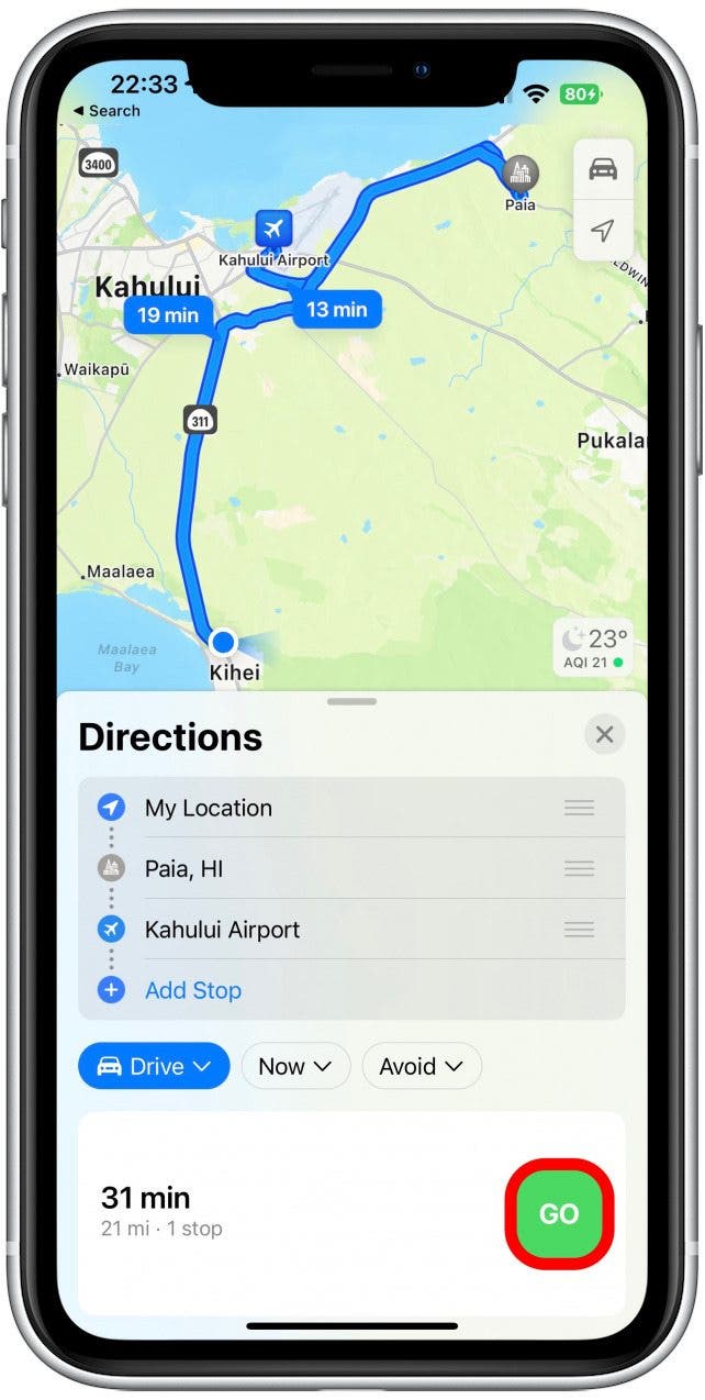 Нажмите «Перейти»