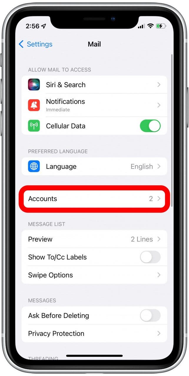 multiple emails on mail app on iphone
