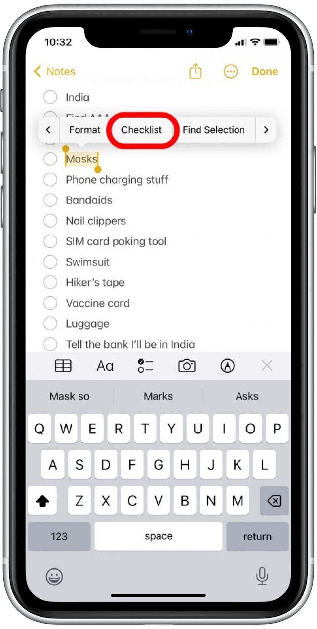 How to Check All Items in an Apple Notes Checklist | www.iphonelife.com