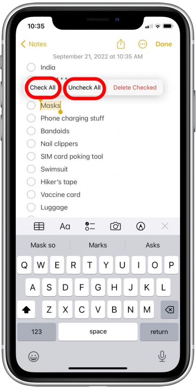 How to Check All Items in an Apple Notes Checklist | www.iphonelife.com
