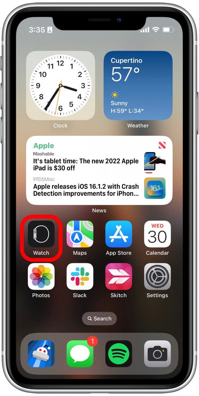 Open the Watch app.