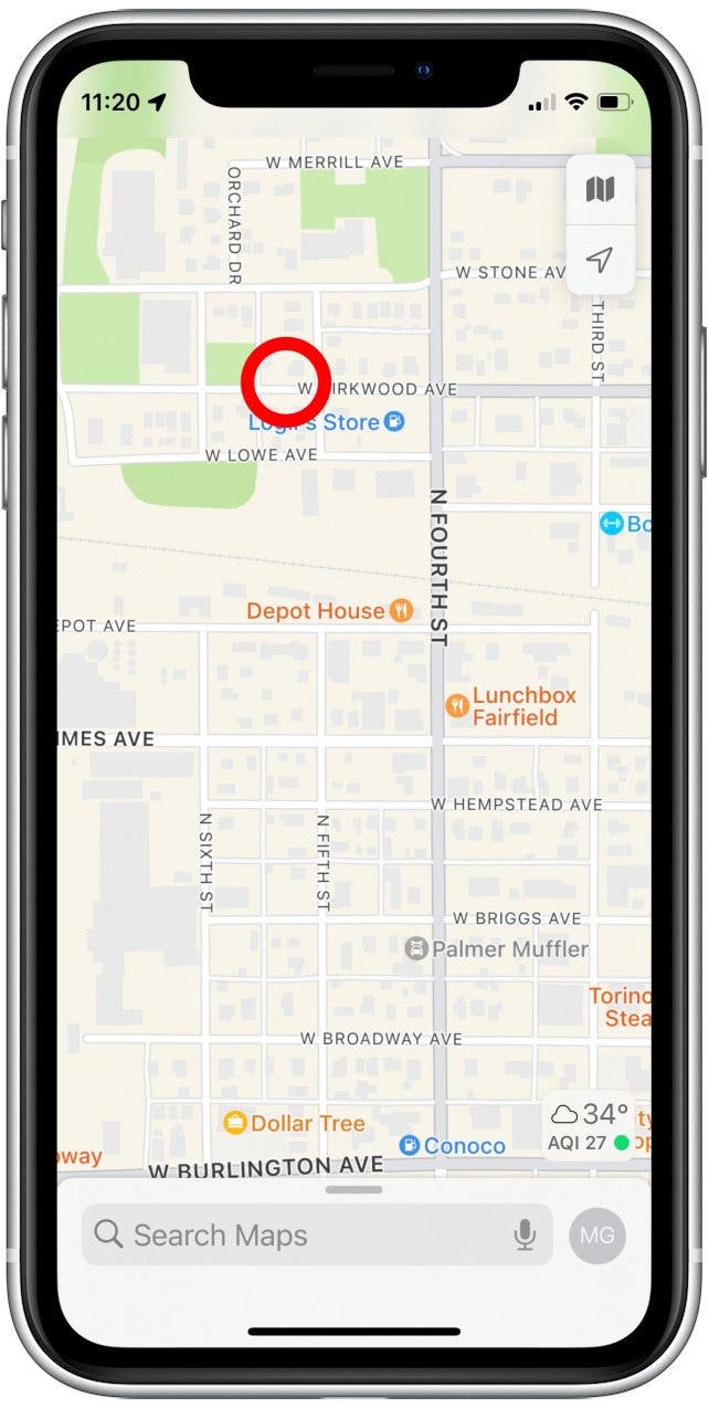 Press and hold on a spot to drop a pin there. This is how to pin location in Maps.