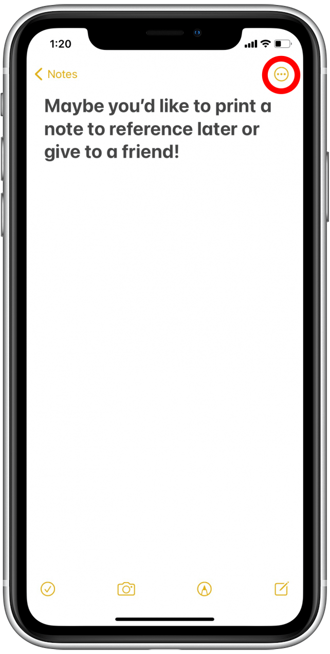 Tap More icon to print