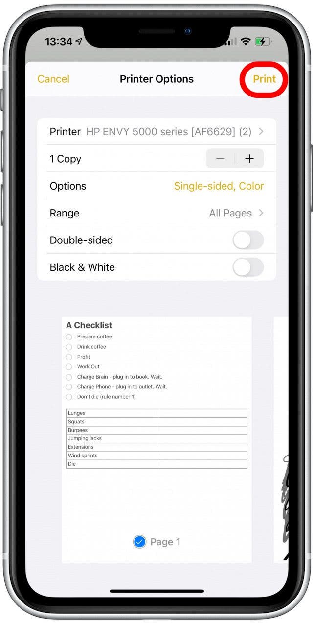 How to Print Notes on iPhone
