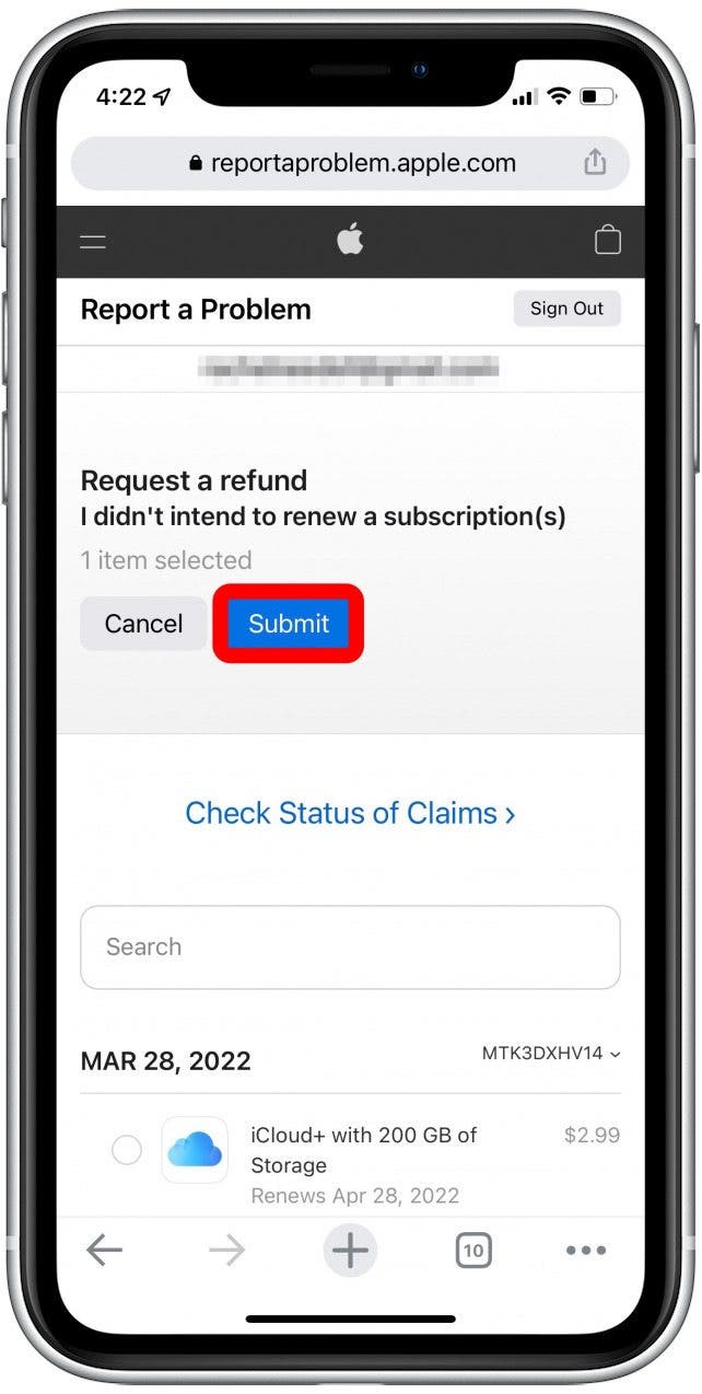refund on app store purchase