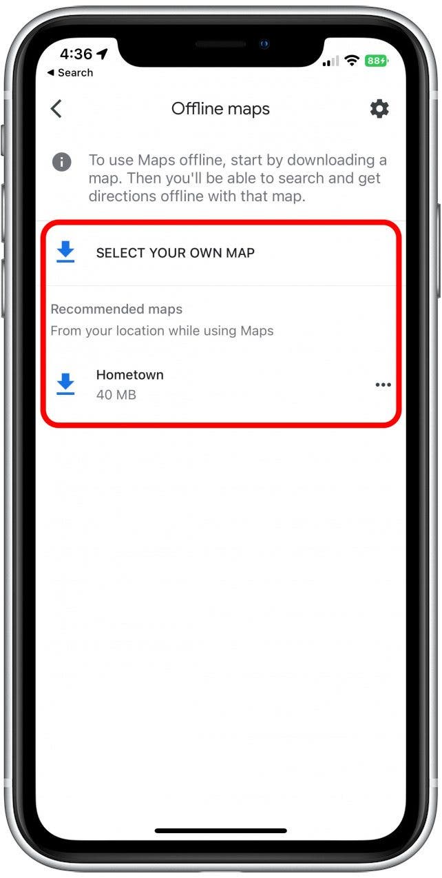 From here, you can either select a recommended map, or you can choose your own location.