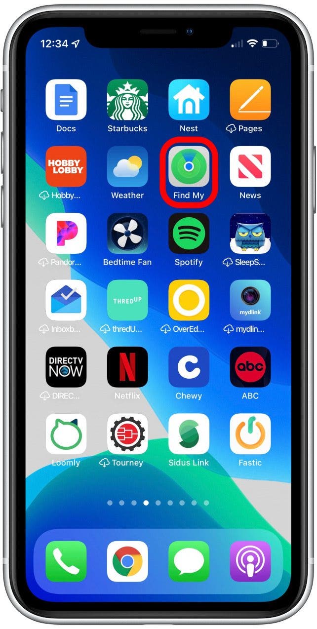 open find my to scan for apple tag tracker AirTag