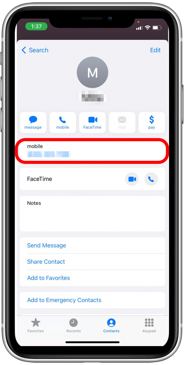 Select mobile for audio call 