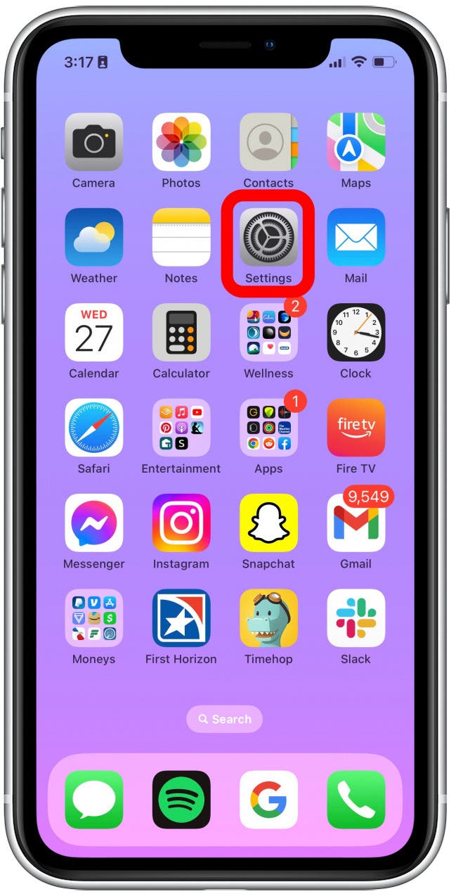 Open Settings.