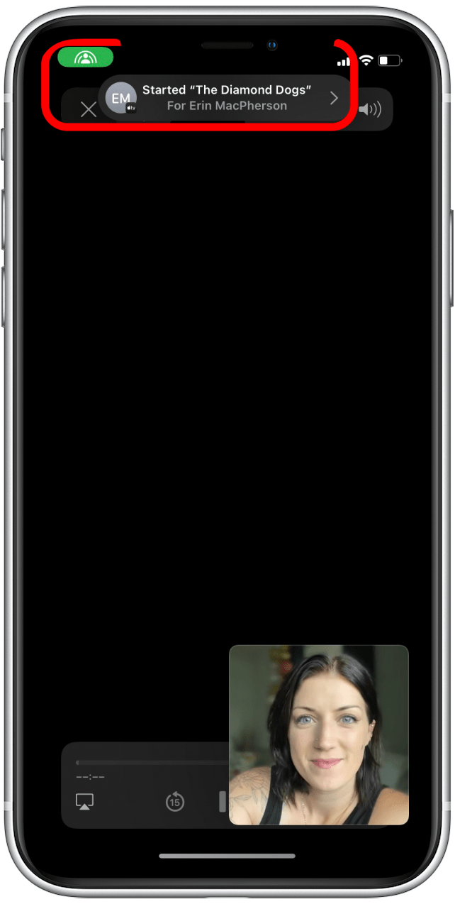 SharePlay icon and notification