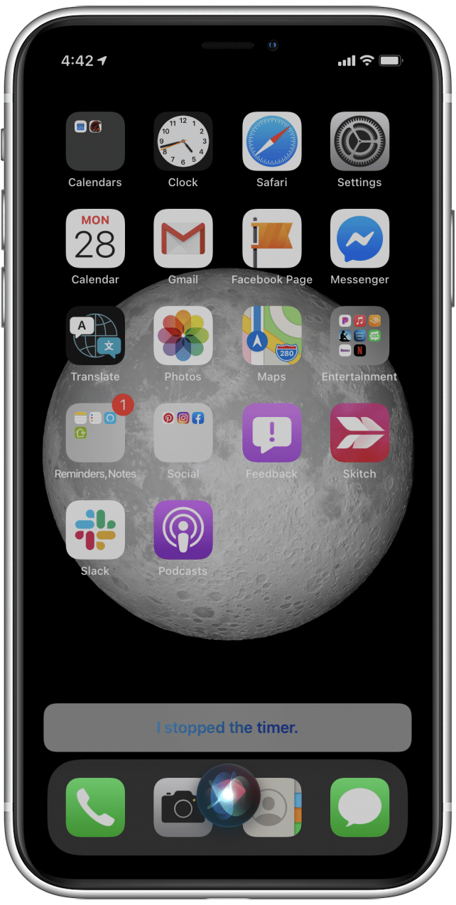 Siri will confirm when the timer is cancelled