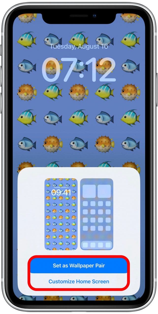 Then select Set as Wallpaper Pair or Customize Home Screen. 
