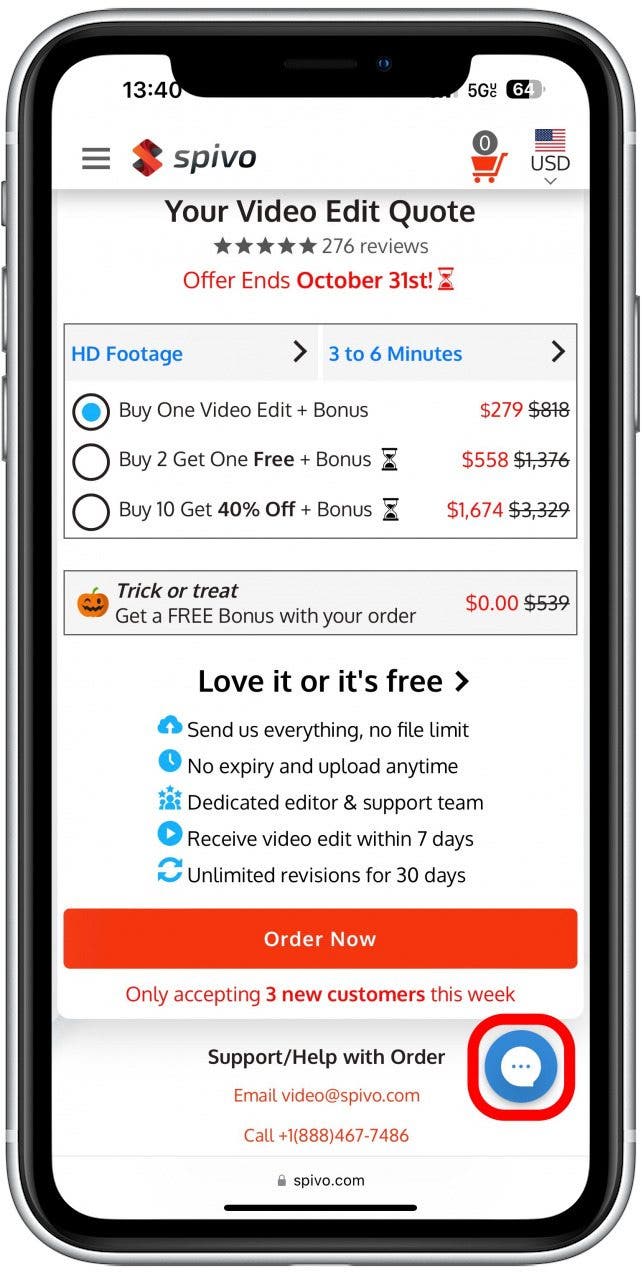 tap the chat icon and get the assistance you need.