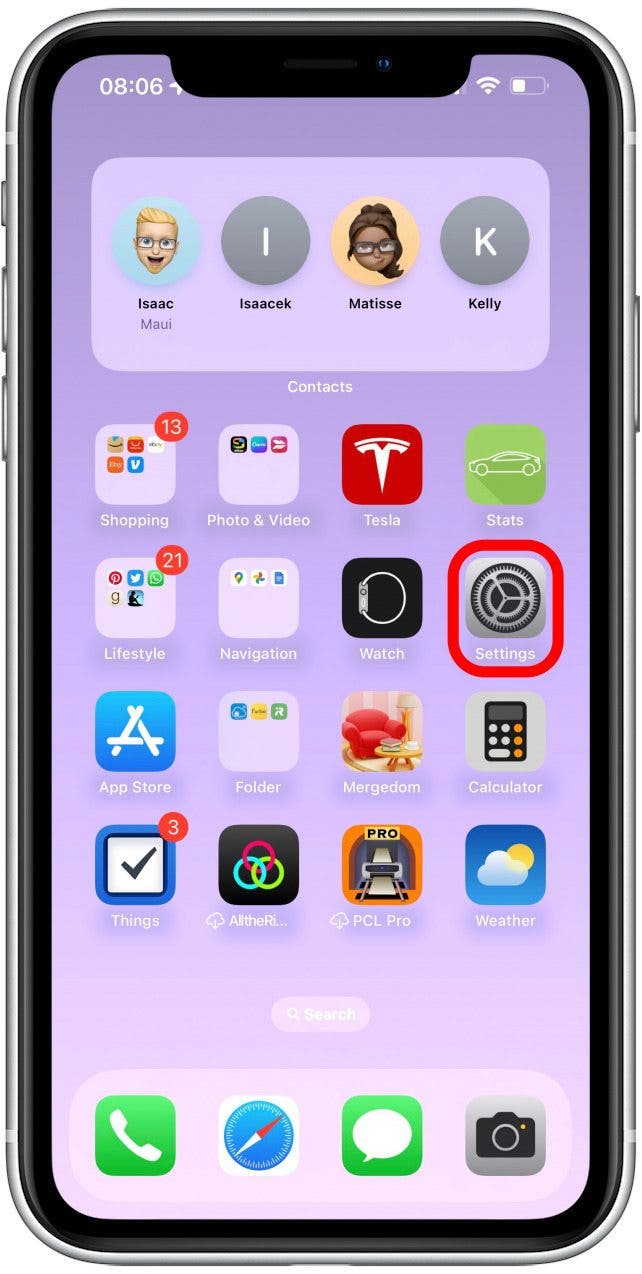 Open Settings on your iPhone.