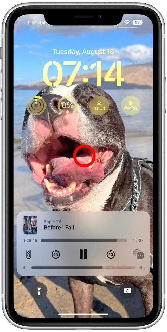 Tap and hold your Lock screen until you see the Customize and Focus buttons.