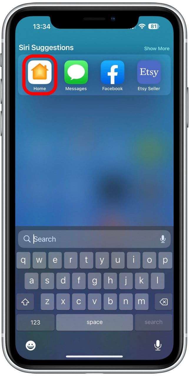 Open the Home app on your iPhone