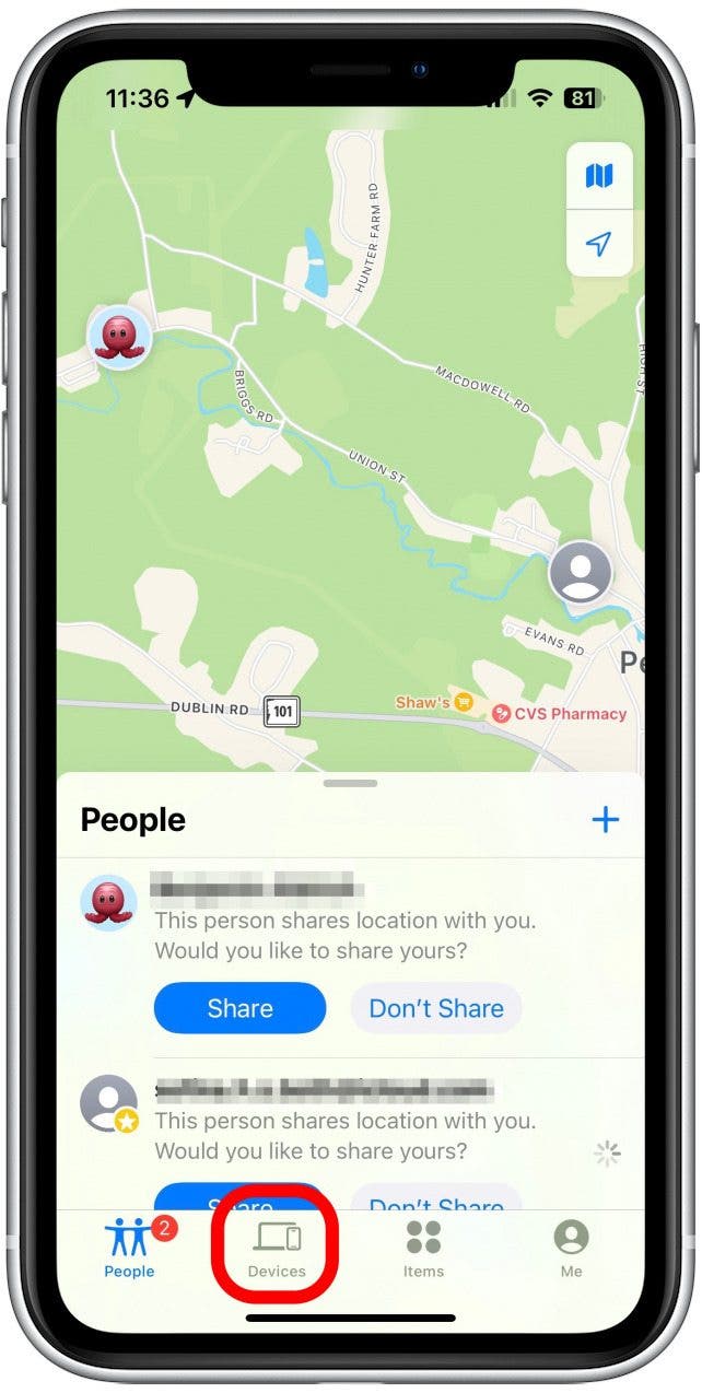 Tap devices how to find lost airpods that are offline