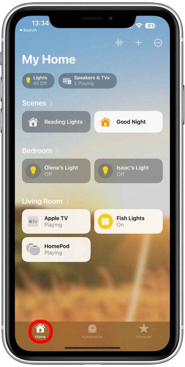 Navigate to the Home tab if you are not already there.