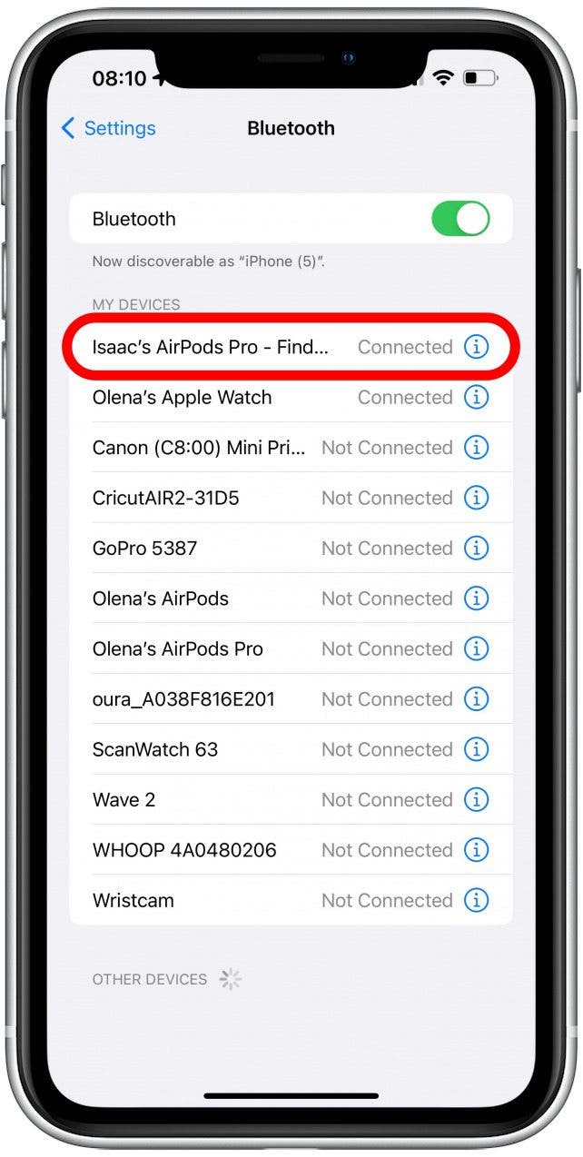 Make sure the AirPods you are checking are connected.