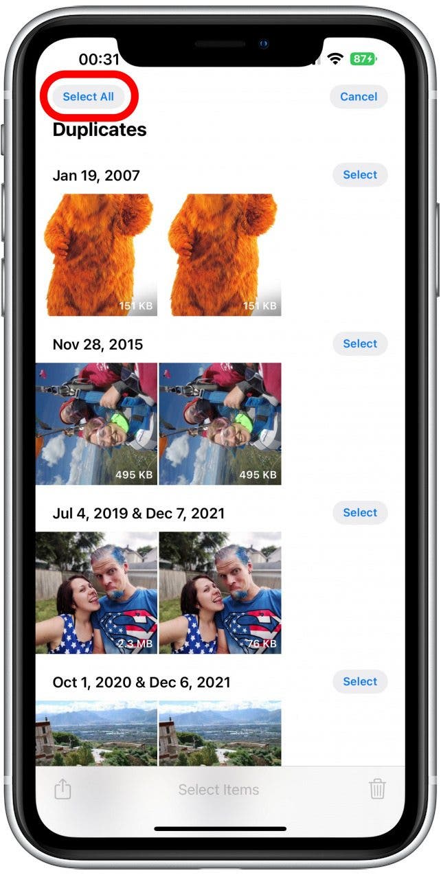 Then tap Select All.