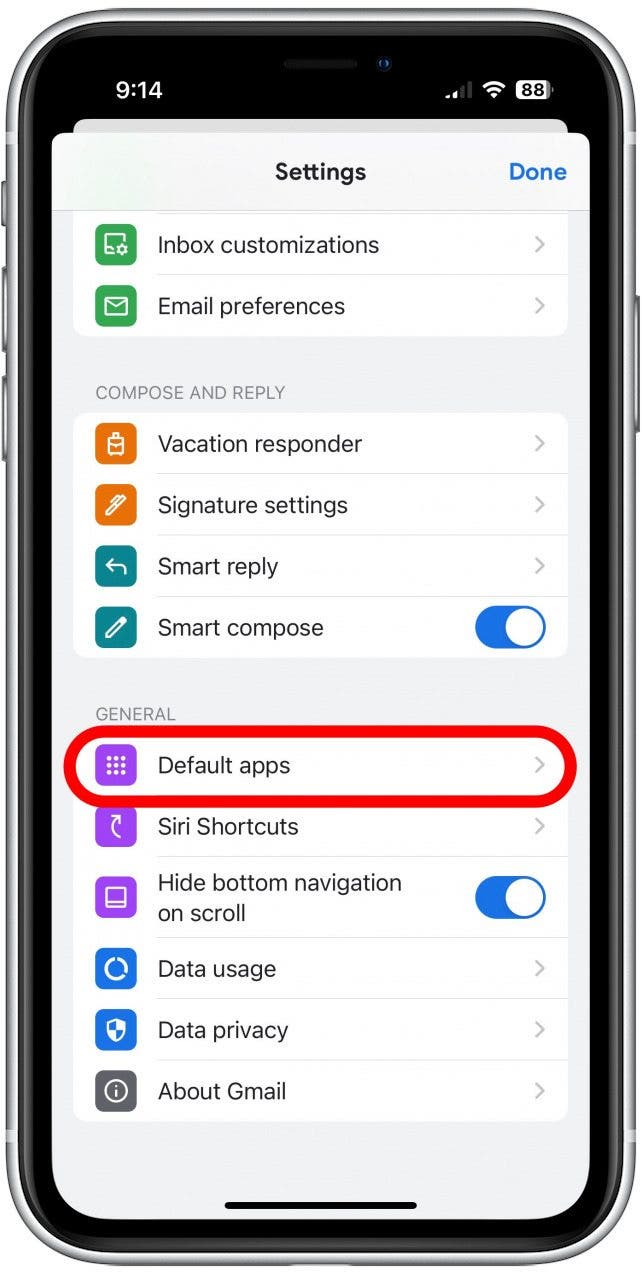 tap default maps google maps as default on iphone