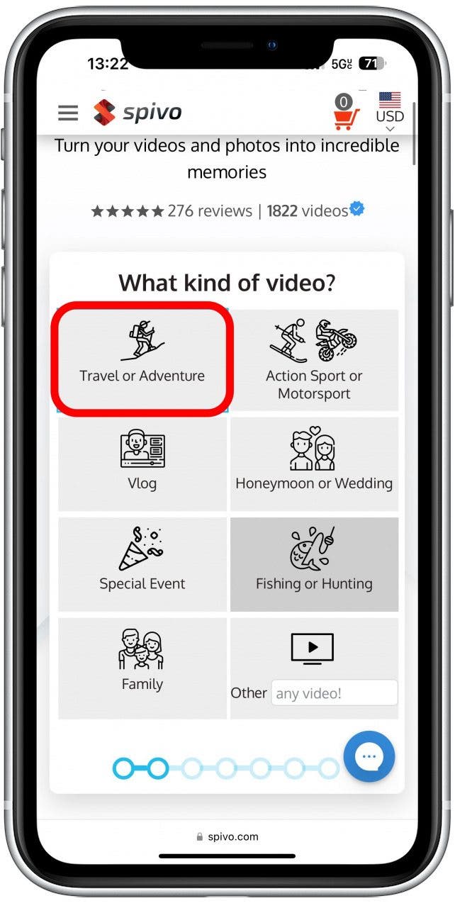 I picked Travel or Adventure.