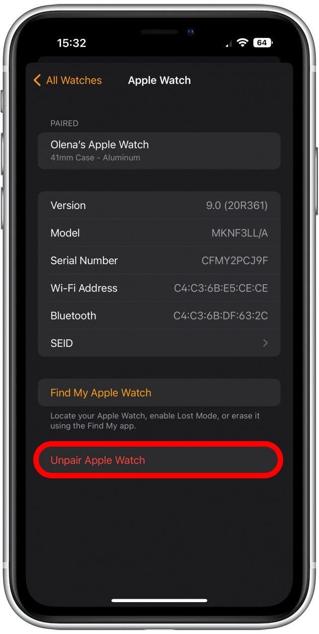 How to pair outlet iwatch to new phone