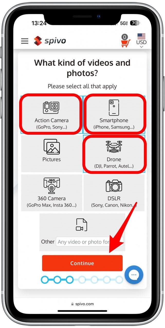 Once you are done selecting them, tap Continue.