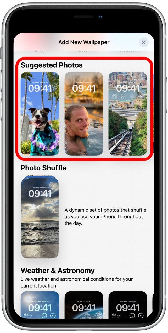 Under Featured, you should see Suggested Photos.
