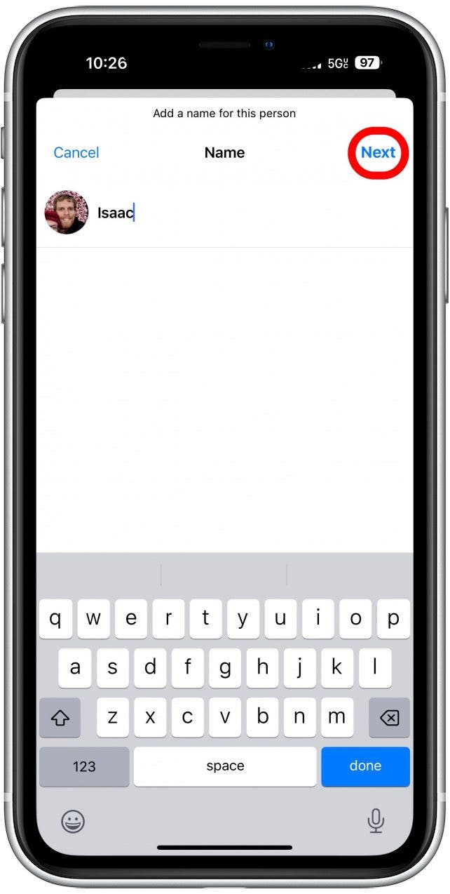 Once you are done, tap Next.