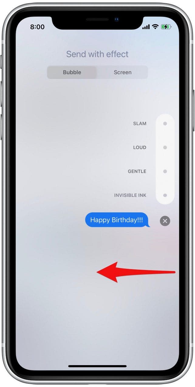 How to Send Confetti on iPhone Step 9 - Swipe Left 3 Times
