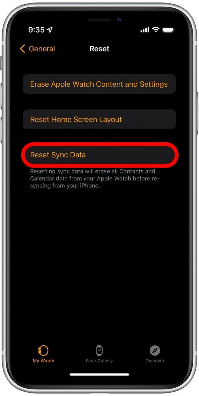 Tap Reset Sync Data.