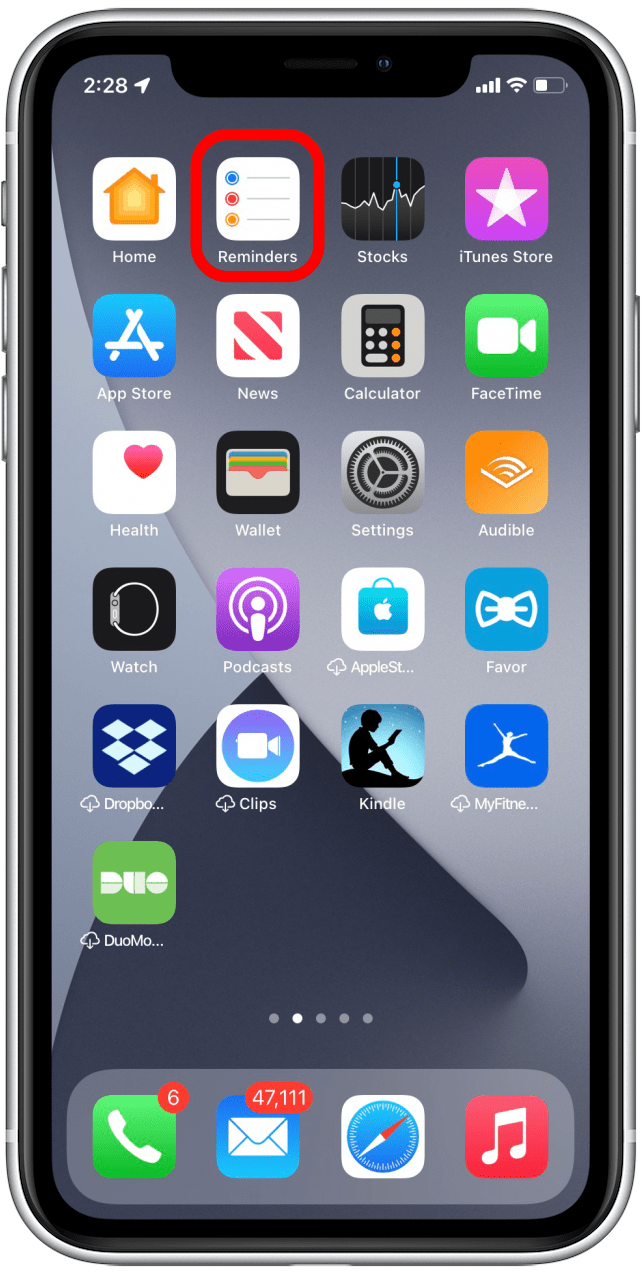 Open Reminders app