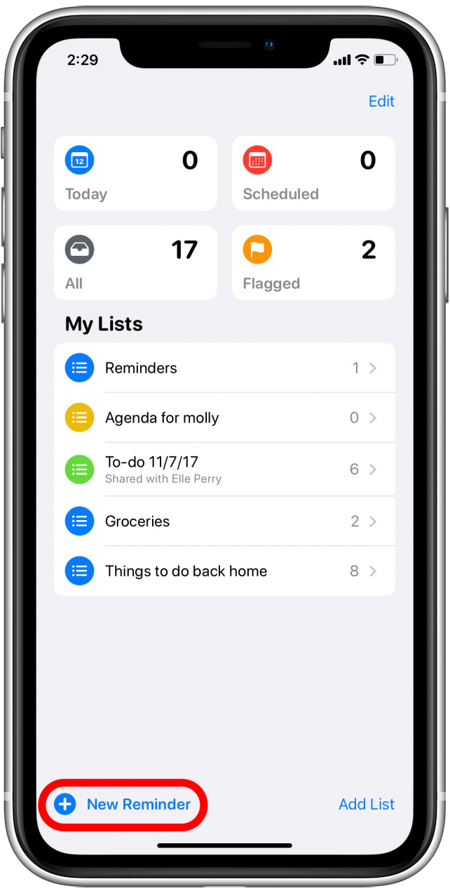Add New Reminder