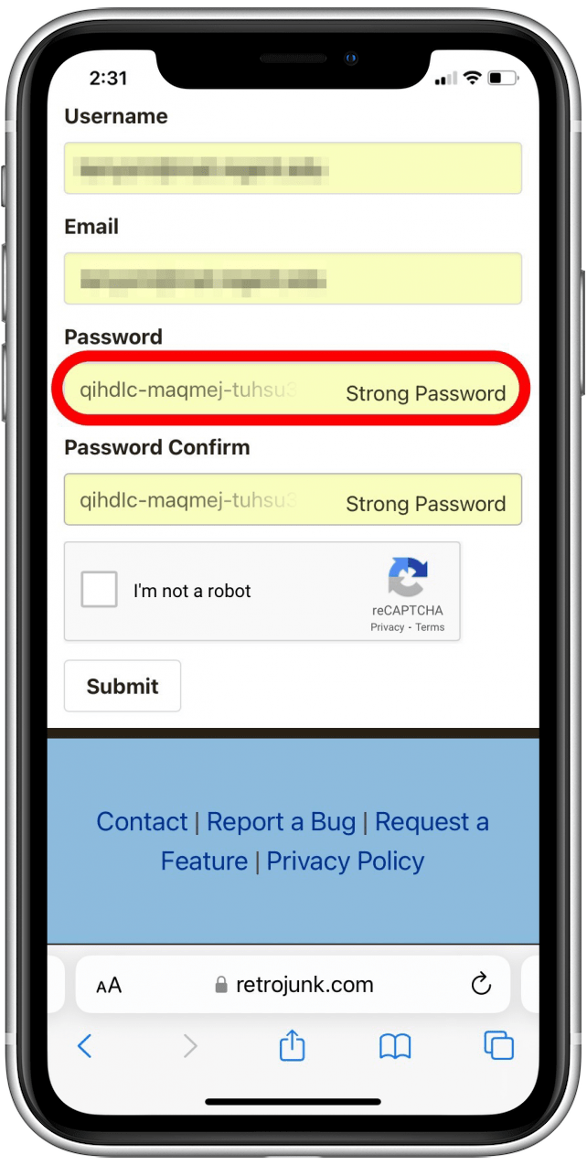safari get last generated password