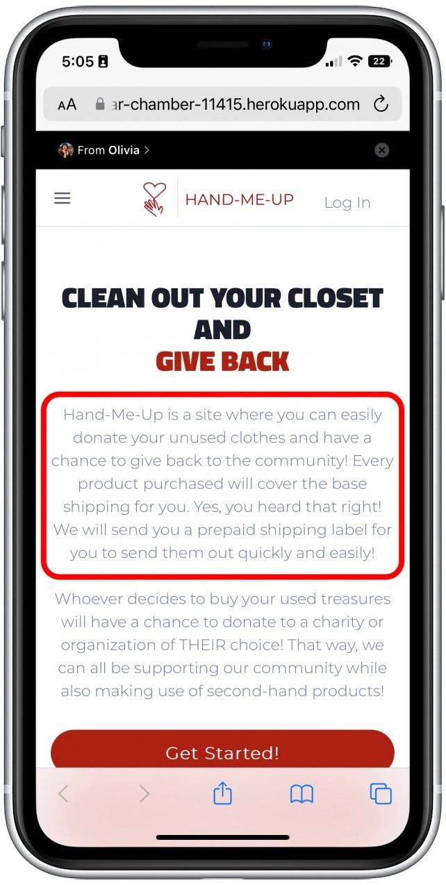 On the web, navigate to the text you'd like to save to a Quick Note.