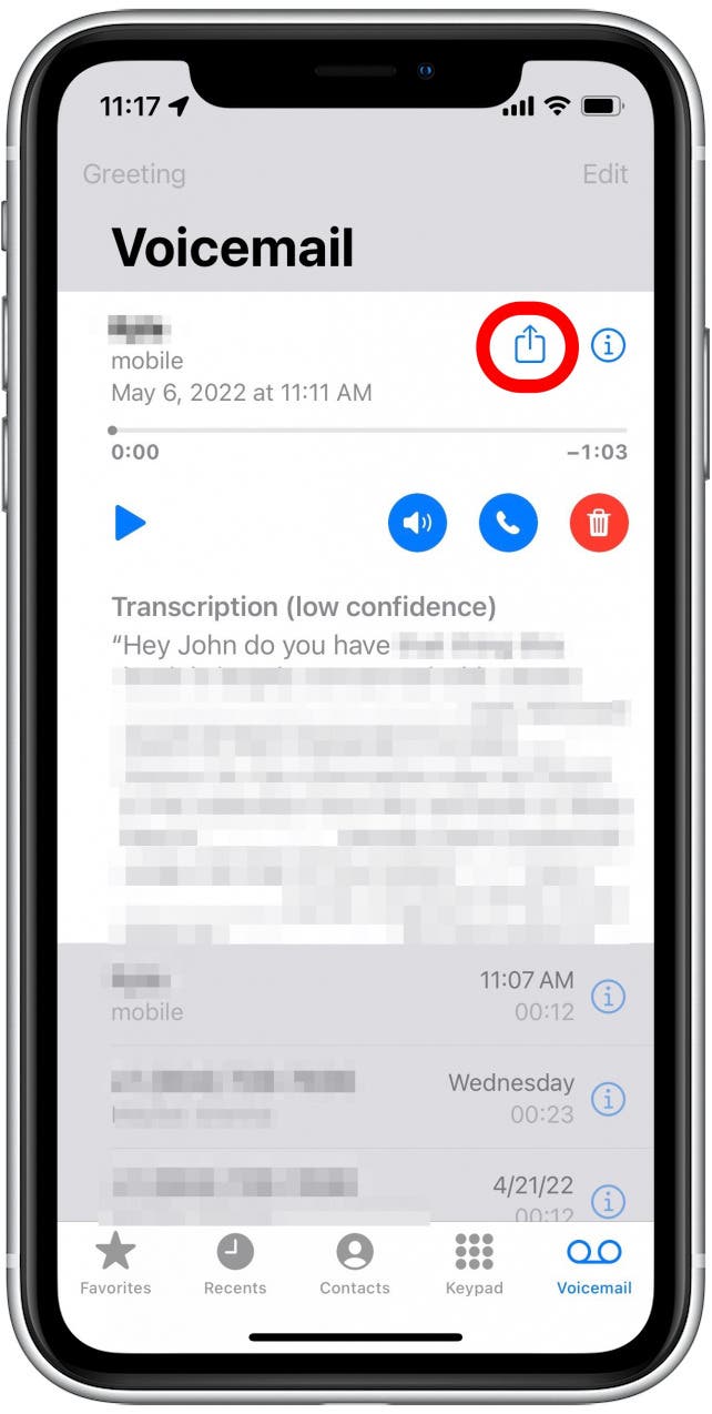Tap the Share button to bring up the Share Sheet.