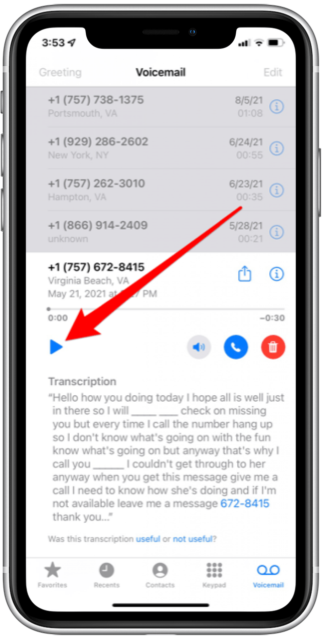 visual voicemail