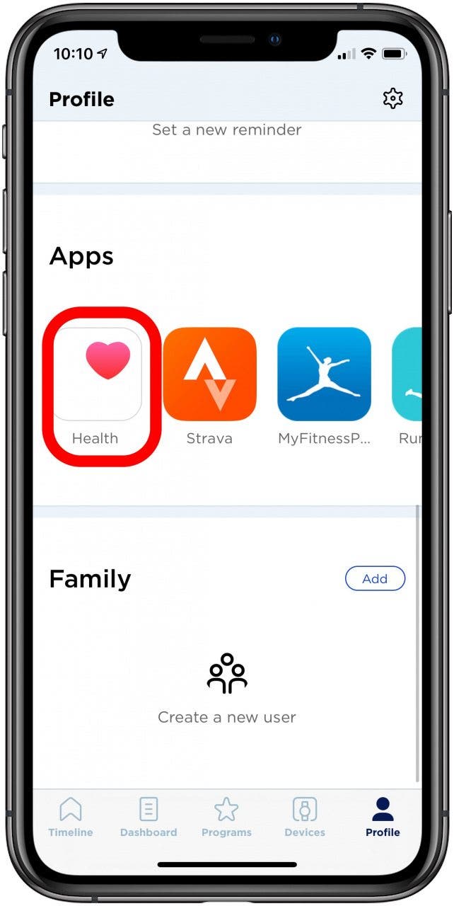 add fitbit to health app