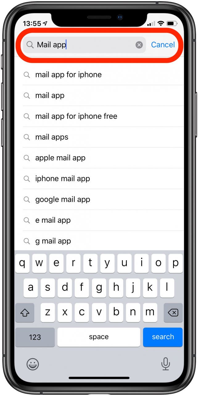 why can i not see my email content on my iphone